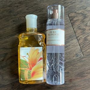 Shower gel and fine fragrance mist